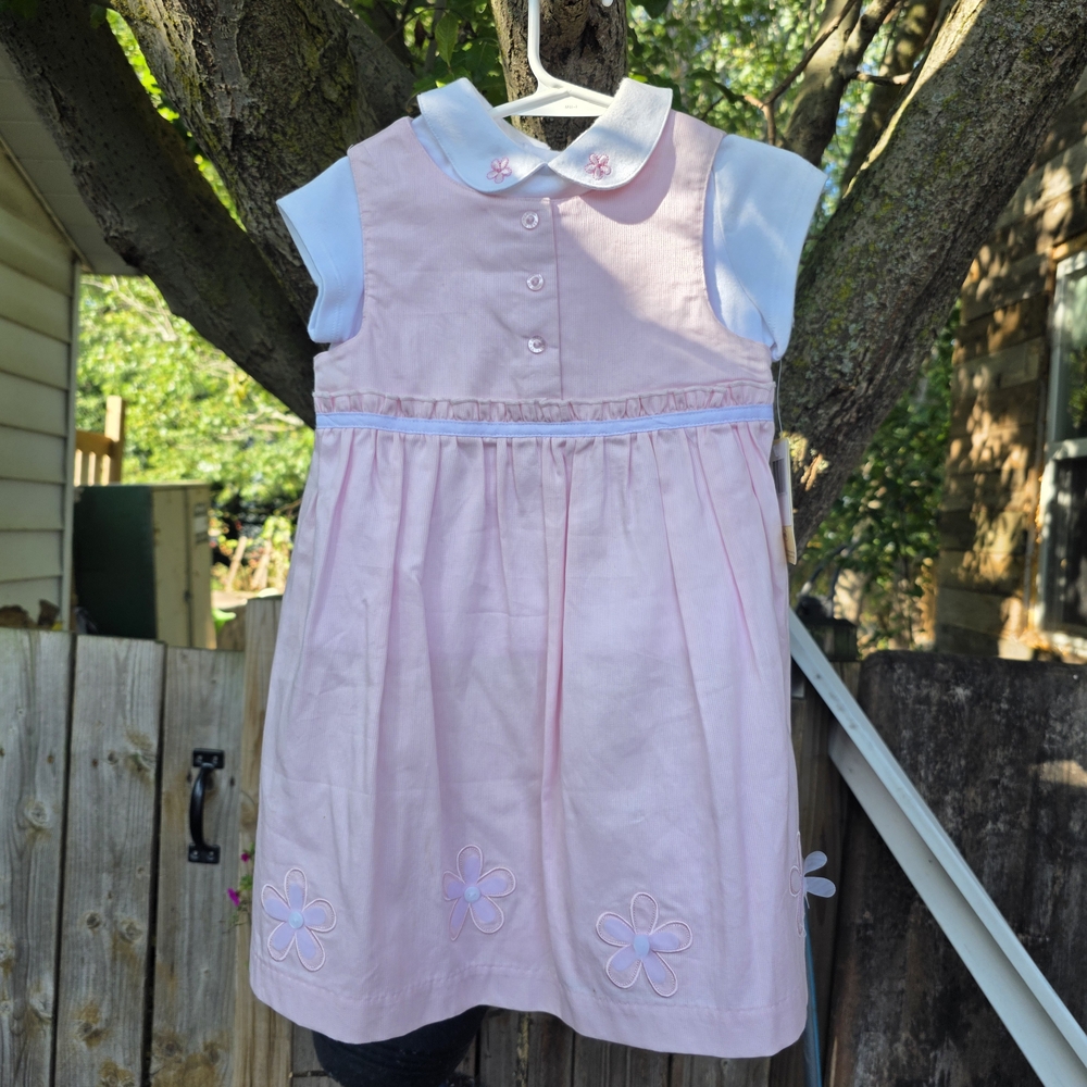 Laura Ashley Pink and White Floral Kids Dress